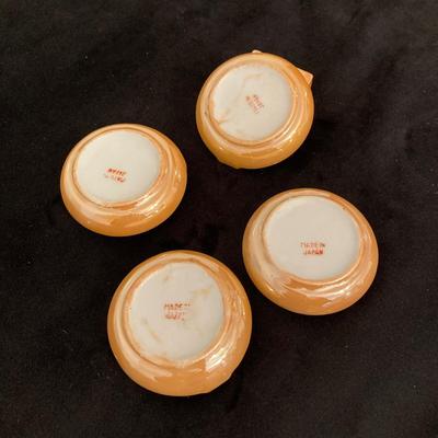 LOT 67: Vintage Japan Lusterware Ashtrays / Four Suit China Trinket Dishes, S. Anargyros Murad Turkish Cigarettes Box and Matches