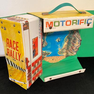 LOT 72: Vintage Motorific Race Rally Carrying Case and Siku 1934 Wohnmobil Hymer Caravan / Camping Car in Original Package