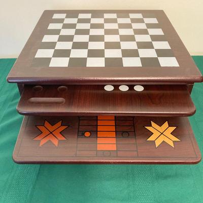 LOT 75: Vintage Games - 12 in 1 Wood Game Center, Scabble, Brookstone Bowling and Scrabble Flash