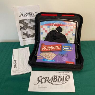 LOT 75: Vintage Games - 12 in 1 Wood Game Center, Scabble, Brookstone Bowling and Scrabble Flash