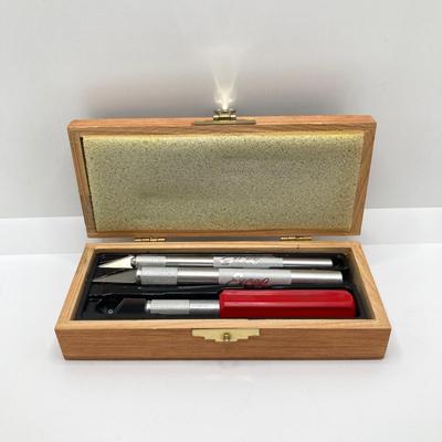 LOT 76: Vintage Drawing Kit / Hobby Collection - Faber Castell Manga Kit, Excel Hobby Knife Set, Sovereign Woodware New Zealand Pencil...