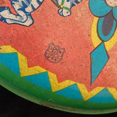 LOT 77: Richard Scarry's Look and Learn Library Book Set and J. Chein & Co. Made in U.S.A. Toy Tin Top