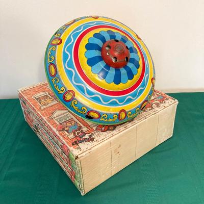 LOT 77: Richard Scarry's Look and Learn Library Book Set and J. Chein & Co. Made in U.S.A. Toy Tin Top