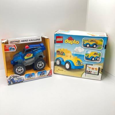 LOT 79: Vintage Toys and Games - Playskool Bristle Blocks with Wheels, New York Toy Corp Just Like Dad's Tool Box, Matchbox Hero...