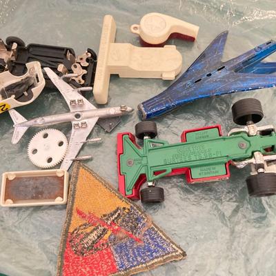 LOT 79: Vintage Toys and Games - Playskool Bristle Blocks with Wheels, New York Toy Corp Just Like Dad's Tool Box, Matchbox Hero...