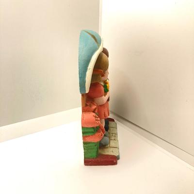 LOT 80: Vintage 1993 W.A. Cast Iron Boy and Girl Under Umbrella with Flowers (Made in China)