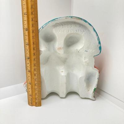 LOT 80: Vintage 1993 W.A. Cast Iron Boy and Girl Under Umbrella with Flowers (Made in China)