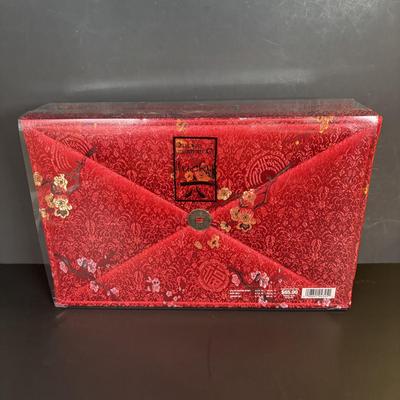 LOT 85: NIP Lucky Number 6 Gift Set, Beautiful Embroidered Elbow Length Bridal Gloves & Collector Shoes