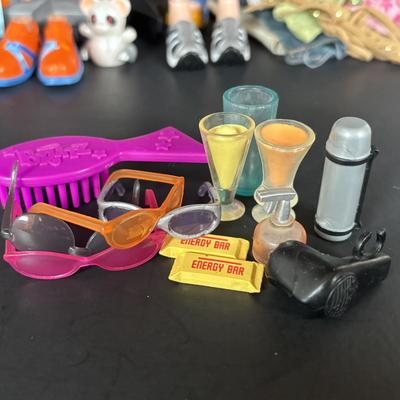 LOT 92: Bratz Doll Accessories: Shoes, Clothing, Trading Cards, Sunglasses, Brushes and More