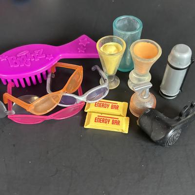 LOT 92: Bratz Doll Accessories: Shoes, Clothing, Trading Cards, Sunglasses, Brushes and More