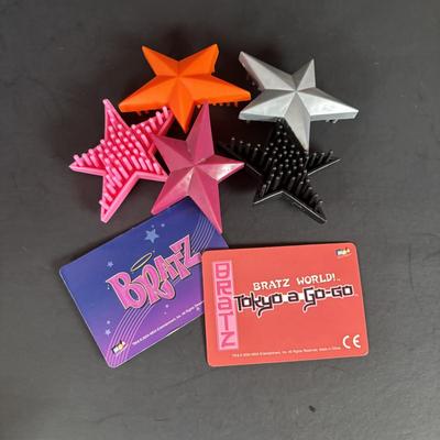 LOT 92: Bratz Doll Accessories: Shoes, Clothing, Trading Cards, Sunglasses, Brushes and More