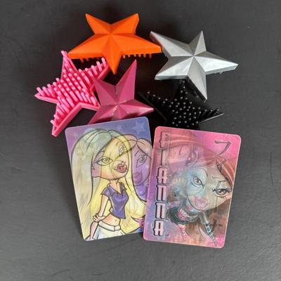 LOT 92: Bratz Doll Accessories: Shoes, Clothing, Trading Cards, Sunglasses, Brushes and More