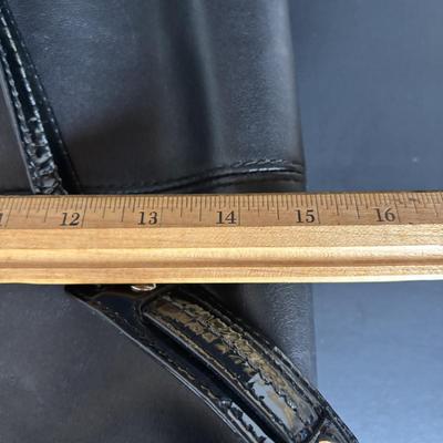 LOT 94: Coach Leather Fold-over Tote Shoulder Bag Model M0873-13380 along with a Coach Lather Zip Accordion Wallet