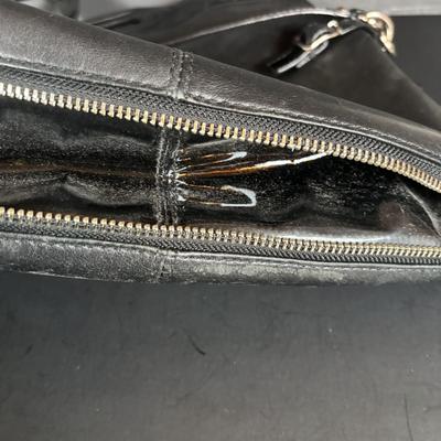 LOT 94: Coach Leather Fold-over Tote Shoulder Bag Model M0873-13380 along with a Coach Lather Zip Accordion Wallet