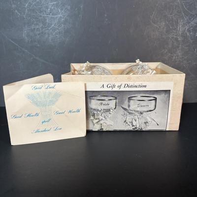 LOT 96: Lenox Lamb Easter Egg, Bride/Groom Ornaments, Just the Right Shoe Collectibles, Vintage Bride/Groom Toasting Glasses, Mikasa...