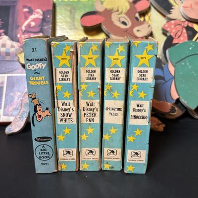 LOT 104: Vintage Disney Golden Star Books & Cadaco Storybook Classic Snow-White Game, Talking View-Master Rudolph the Red-Nosed...