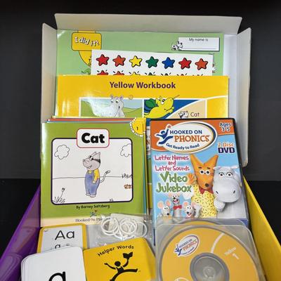 LOT 107: Hooked on Phonics K-1st Grade & Cubo Wooden Rainbow Toy