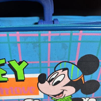 LOT 111: Vintage Mickey Mouse Suitcase & Magnetic Minnie Mouse Dress-Up