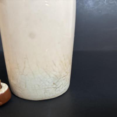 LOT 114: Kitchen Collectibles: Made in Western Germany Father Mug, Pottery Pitcher, Vinegar, Oil, Salt/Pepper Set, Hirco Rosettes Patty...