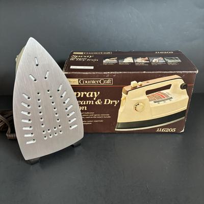 LOT 115: Vintage Mallard Duck Planter, Sears Iron, Indoor Led Grow Light & More