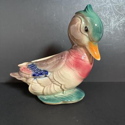 LOT 115: Vintage Mallard Duck Planter, Sears Iron, Indoor Led Grow Light & More