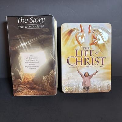 LOT 118: Religious Collection of Figures, DVDs, Bible Trivia Game & Bibles