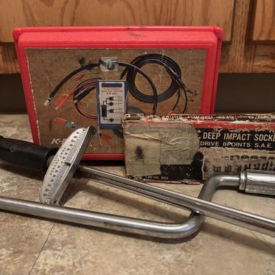 LOT 125: Tools: Craftsman Wrench Set, Battery Load & Charging Tester, Deep Impact Sockets, Electronic Ignition Tester