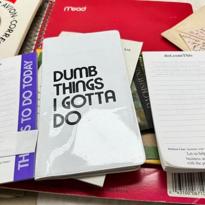 Sale Photo Thumbnail #452: Spiral and other bound notebooks. Africa Giraffe playing cards and score pads. fine paper, postcards autograph book from 1900. "may your memories shire as bright as Edison's light."