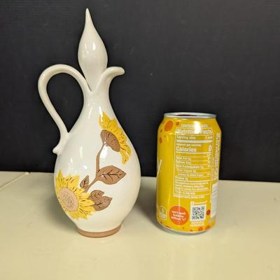 Sunflower Pottery Oil Cruet Signed S. Garris '75