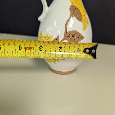 Sunflower Pottery Oil Cruet Signed S. Garris '75