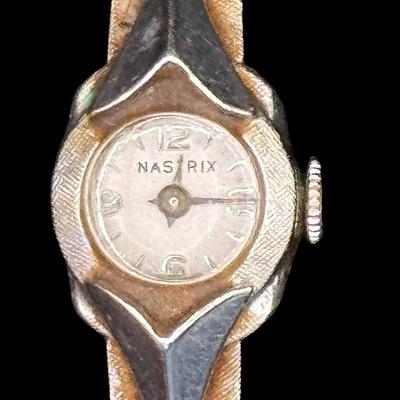 Ladies Watch Vintage Nastrix Stamped 14K Gold