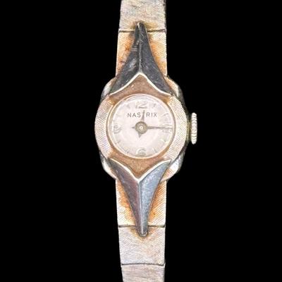 Ladies Watch Vintage Nastrix Stamped 14K Gold