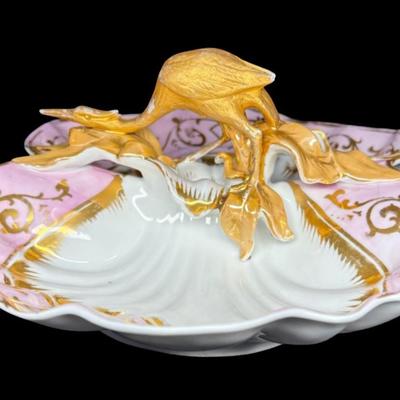 Early Carl Tielsch Majolica Style Two-Part Dish