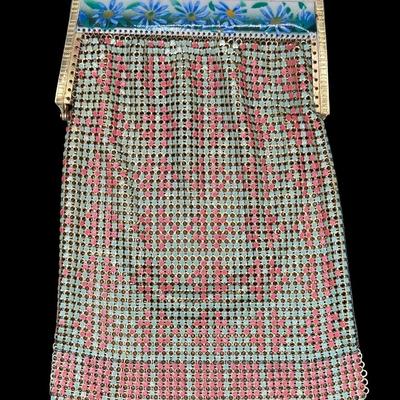 Purse Whiting & Davis Enameled Metal Mesh Antique