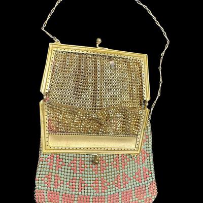Purse Whiting & Davis Enameled Metal Mesh Antique