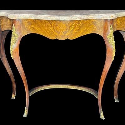 Rococo Italian Style Marble Top Entry Table