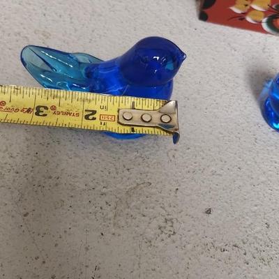 Sale Photo Thumbnail #110: Three different blue birds of happiness and a gorgeous little rosemalled box trunk