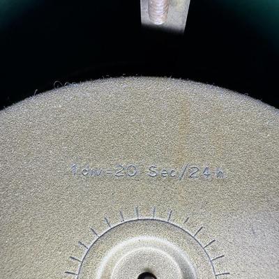 Sale Photo Thumbnail #129: Made in France, this Napoleon III era piece has a black lacquered finish with mother of pearl inlay, and brass accents. It includes a hanging chain. It has not been tested. Two screws are missing, but the piece is still sturdy. Measurement: 13.5” Diamet