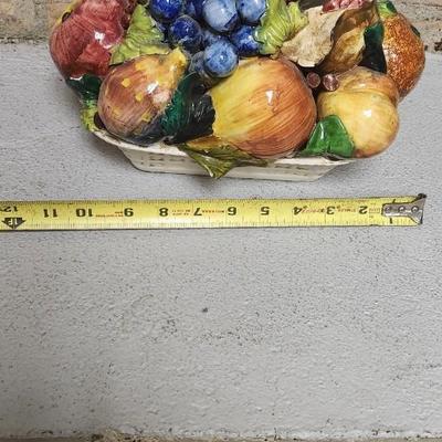 Sale Photo Thumbnail #165: Italian Capodimonte Fruit basket (chippy), Spice of Life Container, 4 metal shell dishes and a couple pairs of candle holders