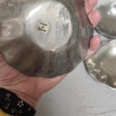 Sale Photo Thumbnail #162: Italian Capodimonte Fruit basket (chippy), Spice of Life Container, 4 metal shell dishes and a couple pairs of candle holders