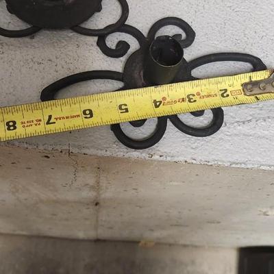 Sale Photo Thumbnail #156: Italian Capodimonte Fruit basket (chippy), Spice of Life Container, 4 metal shell dishes and a couple pairs of candle holders