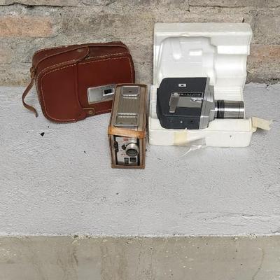 Sale Photo Thumbnail #167: Keystone zoom in Styrofoam and a Kodak Brownie in case