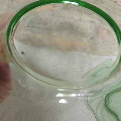 Sale Photo Thumbnail #183: 5 swirl dessert plates, a Block Optic lunch plate and saucer -Glowing!!