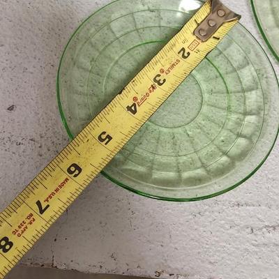 Sale Photo Thumbnail #180: 5 swirl dessert plates, a Block Optic lunch plate and saucer -Glowing!!