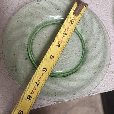 Sale Photo Thumbnail #182: 5 swirl dessert plates, a Block Optic lunch plate and saucer -Glowing!!