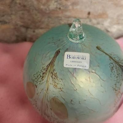 Sale Photo Thumbnail #234: Pair of Mint green Borowski handblown glass balls
