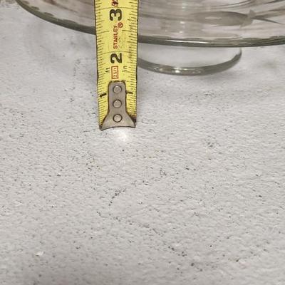 Sale Photo Thumbnail #261: Lariat Etched Platter, Etched Cake plate, crystal sherbets, 2 berry sets, a cracked crystal basket, Avon Glass egg, etc etc