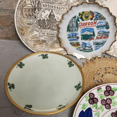 Sale Photo Thumbnail #270: Misc plates, bowls trivet and a sweet little precious moments