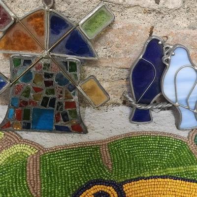 Sale Photo Thumbnail #300: Fantastic TJ Maxx Beaded Runner, misc napkin rings, suncatchers and even a windchime