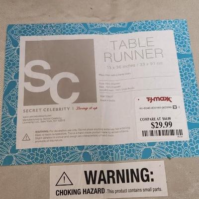 Sale Photo Thumbnail #307: Fantastic TJ Maxx Beaded Runner, misc napkin rings, suncatchers and even a windchime